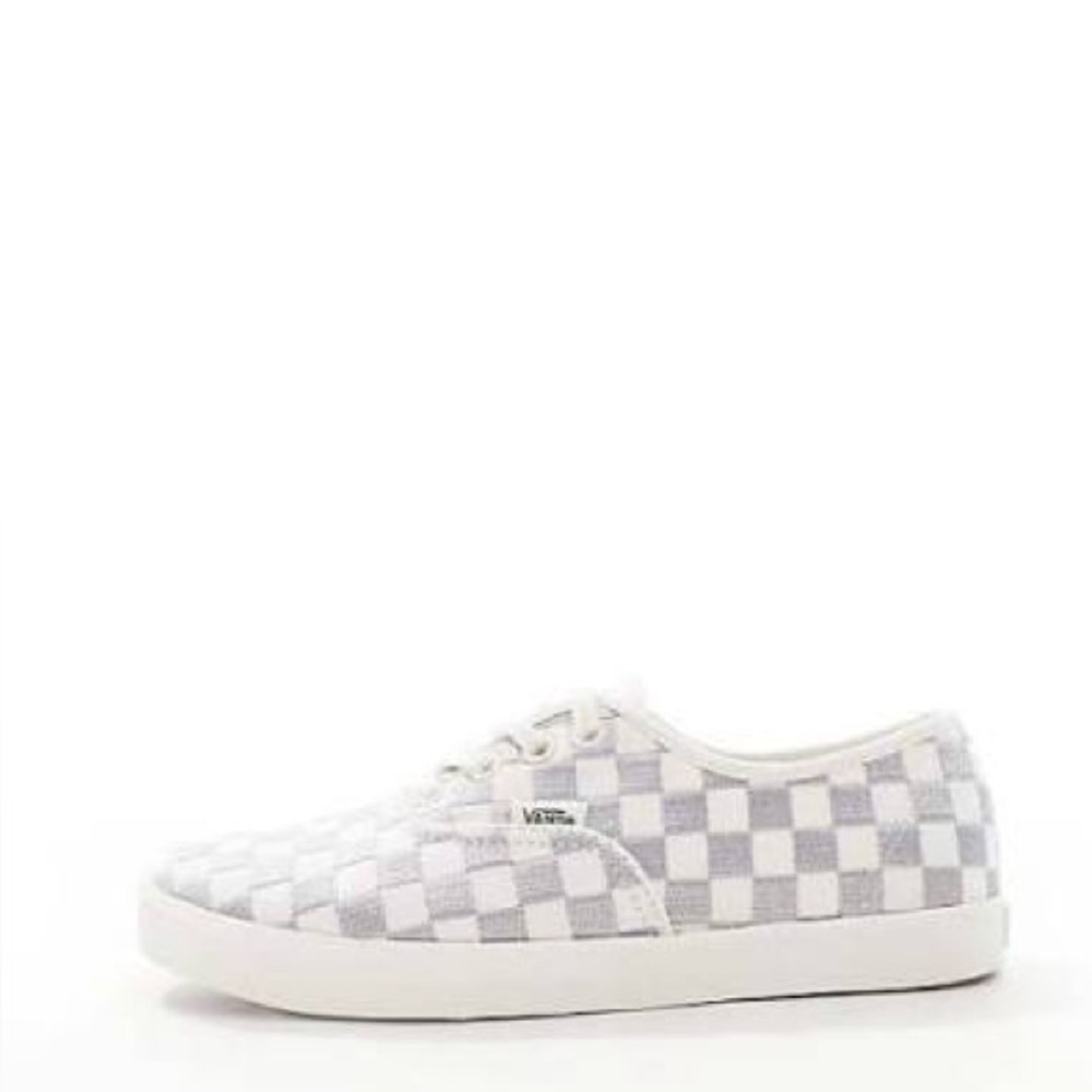 VANS Low Pro Checkerboard Embroidered Gray /Silver Women’s 9 / Men’s 7.5 Shoes